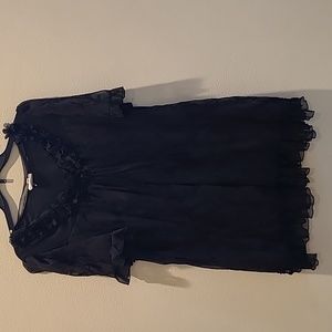 Black Tulle/Mesh - Like Detail Dress
